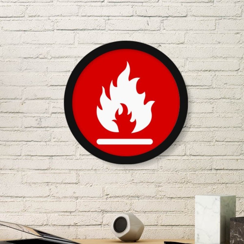 Peinture Place Rouge grand cadre rond noir motif attention pour mur intérieur