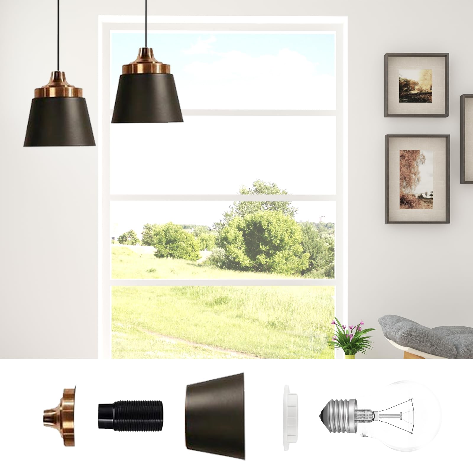 Riduttore Paralume Lampada Metallo Raccordo Luce Lavatrice - Foto 6