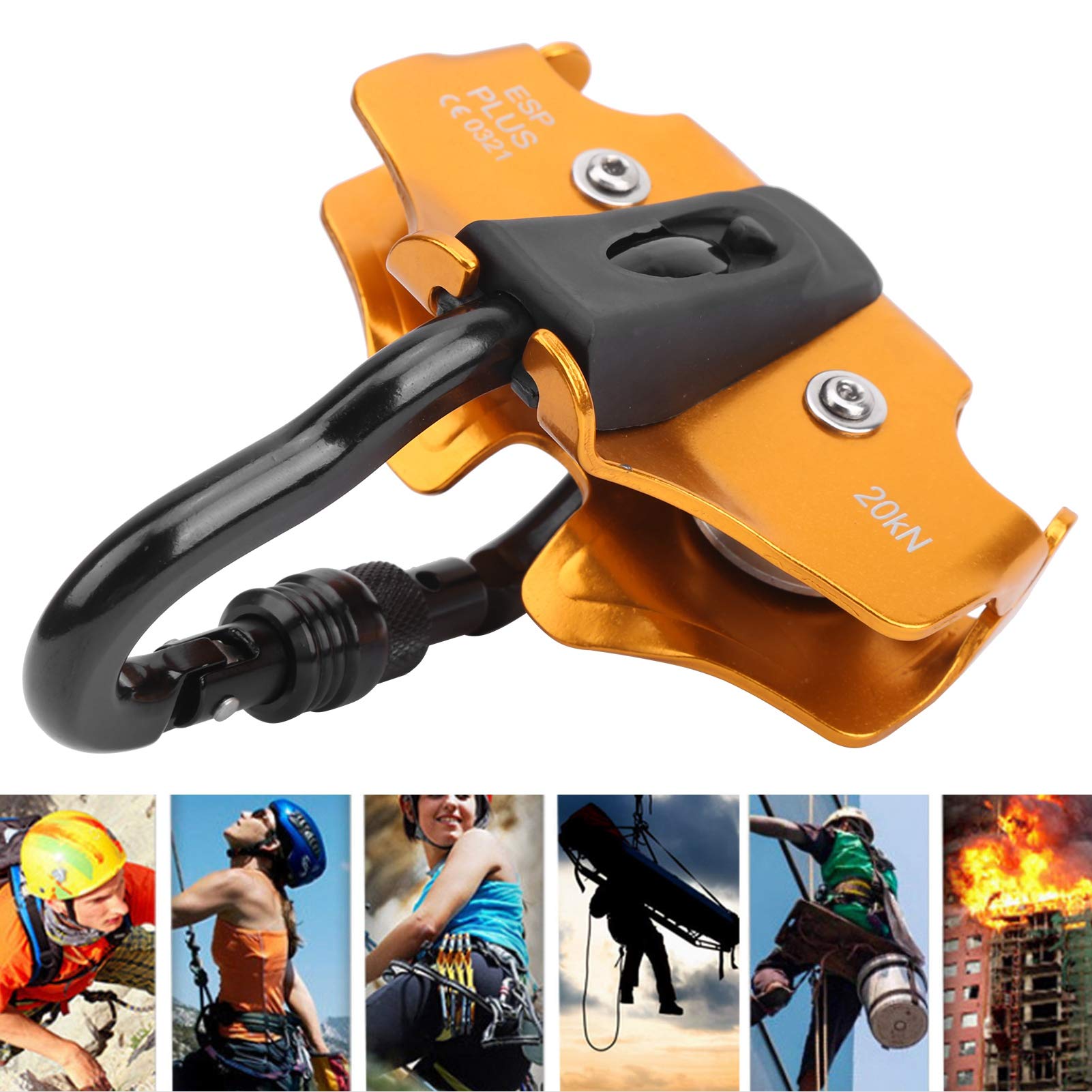RiToEasysports de Polea Doble 20KN, de Polea de Cuerda de Aleación de Aluminio y Magnesio para Escalada en Roca, Montañismo, Rescates, Protección de Ingeniería, Trabajos de Construcción de