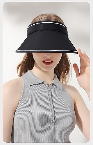 Miniatura 5 de Sombreros de visera para mujer, de ala ancha, plegable, de ala ancha, gorra de golf para mujer, sombrero de sol de playa para mujer, protección UV