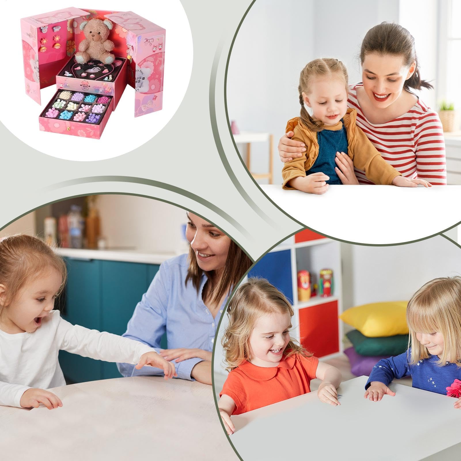 Kit de fabricación de pulseras de cuentas – Kit de fabricación de pulseras para adolescentes, kit de fabricación de pulseras de abalorios y cuentas, kit interactivo para niños, niñas, rosa | para adolescentes, kit de fabricación de pulseras de abalorios y