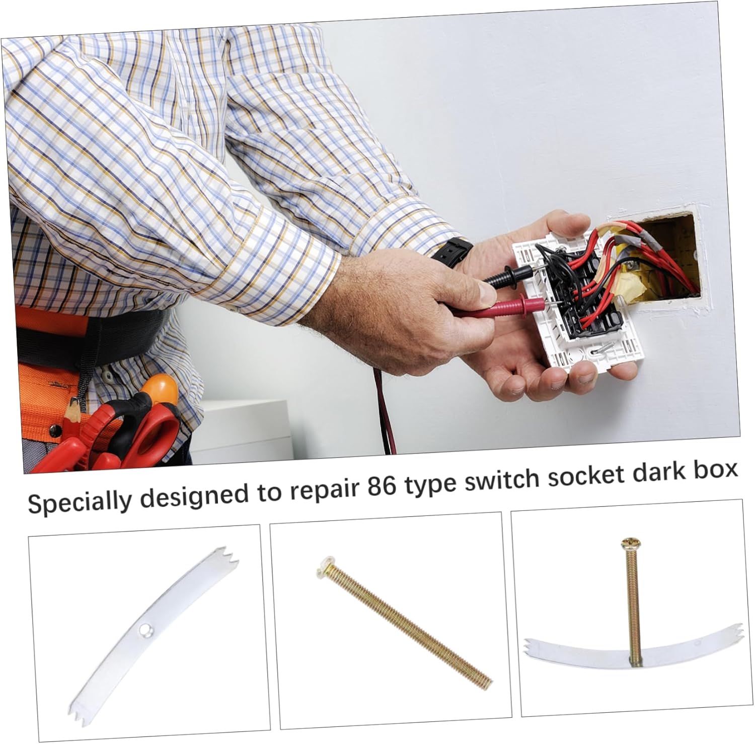 20pcs 86 Box Fixer Switched Outlet 86 Type Repair Screw Electrical Junction Box Galvanized Iron Silver Socket Repair Screw Replace Repair Cassette Cassette