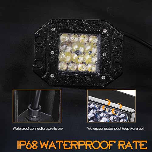 Miniatura 7 de Nirider - Cápsulas LED de montaje empotrado, 2 piezas de luces de parachoques de 84 W, luces de conducción de haz puntual de 5 pulgadas, barra de