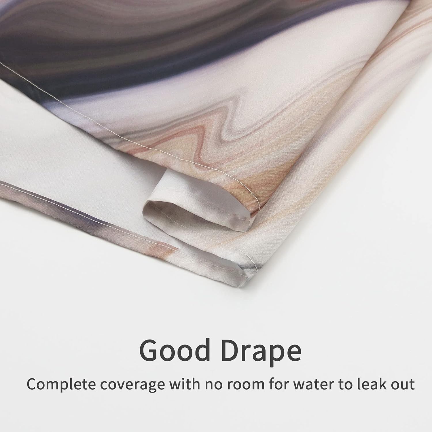 MitoVilla Small Stall Shower Curtain 36 x 72, Brown Half Size Shower Curtain, Marble 36 inch Fabric Shower Curtain Set with Hooks, Modern Abstract Taupe Narrow Shower Curtain for Bathroom Decor : Home & Kitchen