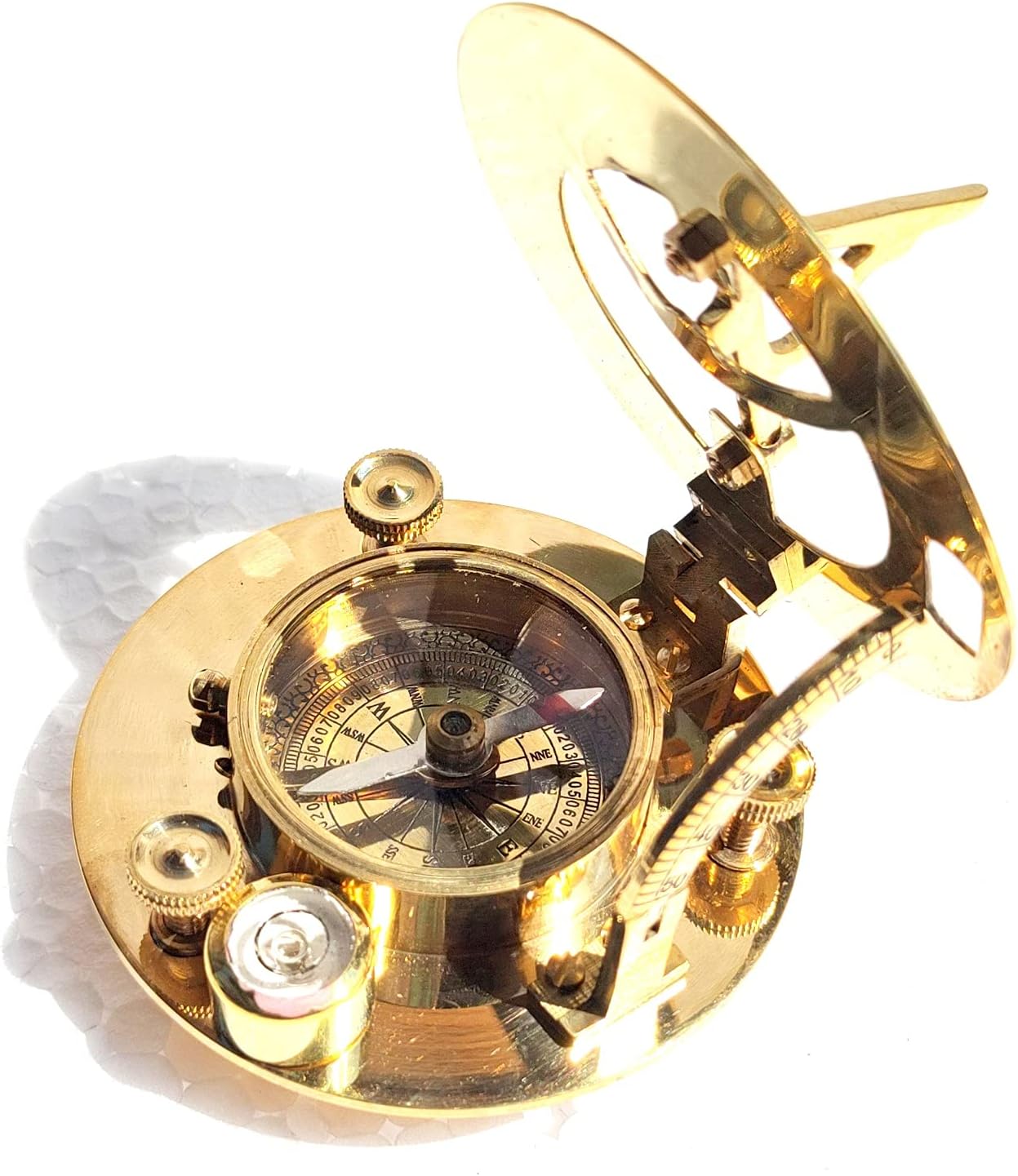 Sundial Compass Solid Brass Vintage Nautical Retro Steampunk Golden Polished Marine Compass Vintage Nautical Compass