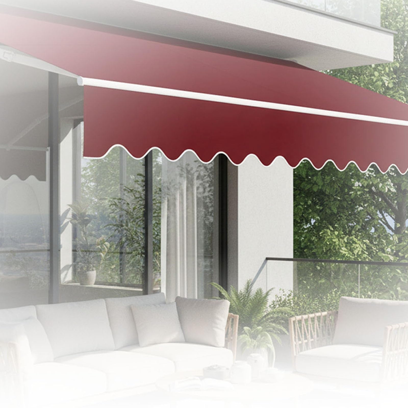 Toile d'auvent rétractable de rechange imperméable pour terrasse et jardin