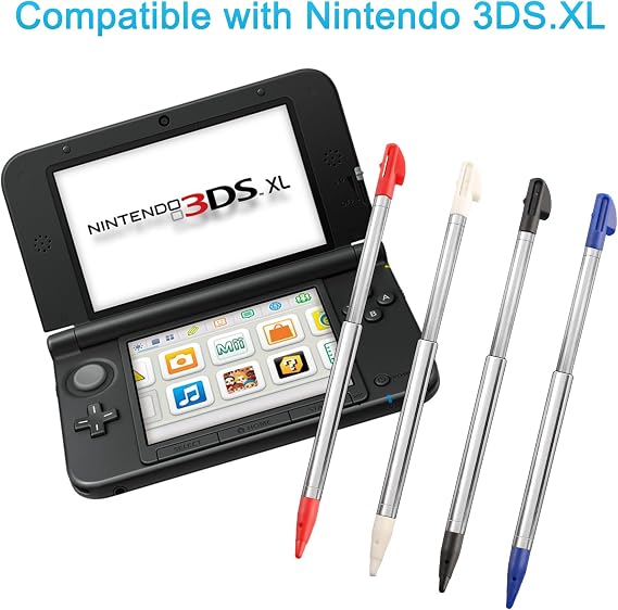 3DS XL Stylus Pen, Metal Retractable Replacement Stylus Compatible with Nintendo 3DS XL, 4in1 Combo Touch Styli Pen Set Multi Color for 3DS XL