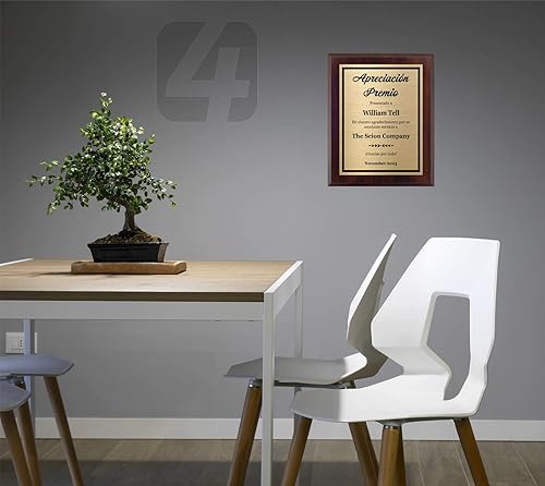 Miniatura 5 de English Placa de agradecimiento 8x10 - Premio personalizado, personaliza ahora!