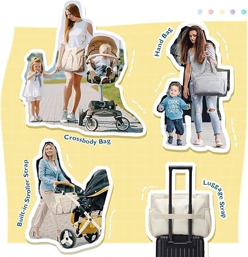 Miniatura 6 de mommore Bolsa de pañales, bolsa para extractor de leche compatible con Medela, Spectra S1, S2, bolsa de bebé con bolsa enfriadora y funda para