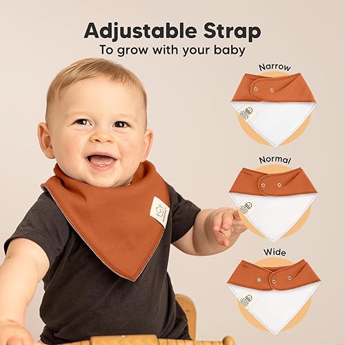 Miniatura 31 de KeaBabies 8 unidades de baberos tipo bandana orgánicos para niñas - Baberos tipo triángulo súper absorbentes para bebés que babean y están en