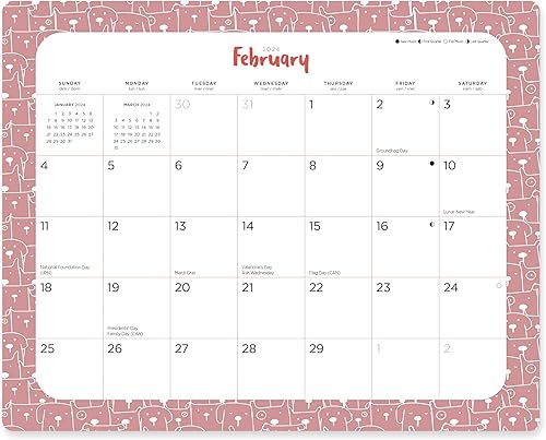 Miniatura 7 de Bright Day, almohadilla magnética anual mensual para refrigerador 2024 Dogs on Repeat de 18 meses, 8 x 10 pulgadas, enero de 2024 a junio de 2025