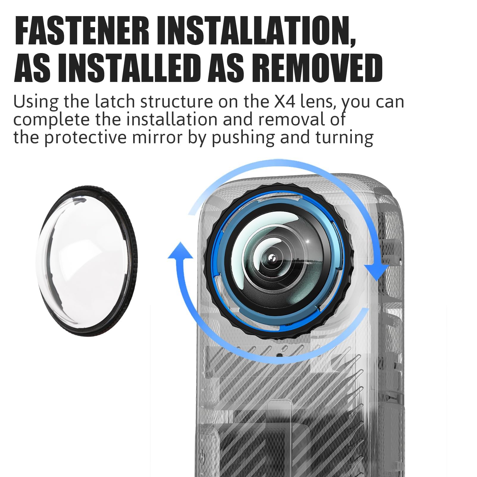 Insta360 X4 Protecteurs de Lentille Panoramique Verre Trempé Ultra-Clair Housse de Protection