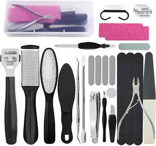Layhou Pedicure kit Feet Dead Skin Remover Foot Rasp Callous Remover Pedicure Foot File Hard Skin Remove Stainless Steel Foot Grinding Tool (27pcs Pedicure Set)