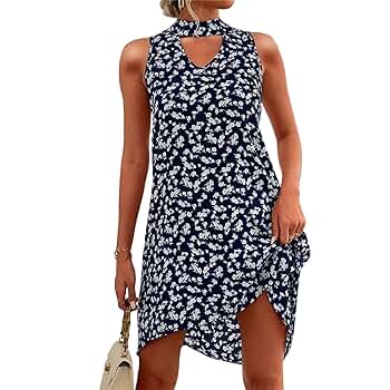 Amazon.co.jp: [Kufoo] ホルターネックドレス、ソフトフローラル