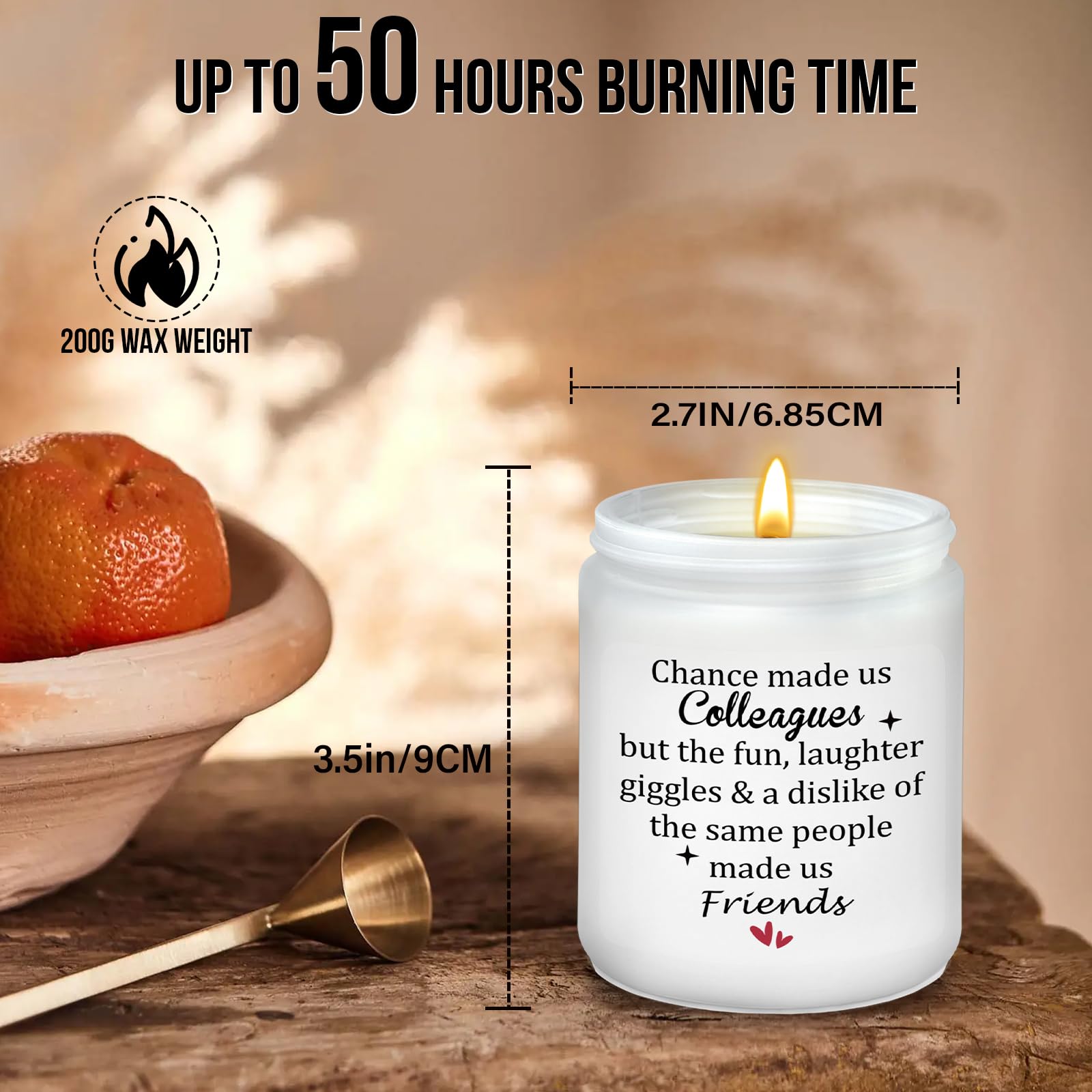 Candela Profumata 'A Little Candle To Say A Big Thank You' - Regalo Di Ringraziamento Con Profumo Di Lavanda E Salvia, Cera Di Soia, 270ml, Lunga Durata 40-45 Ore
