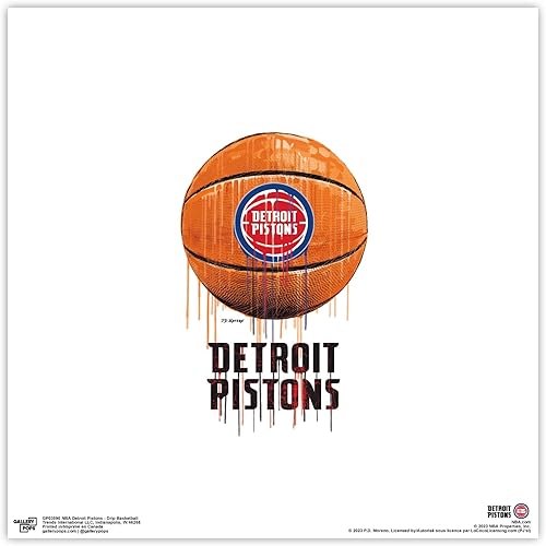 Trends International Gallery Pops NBA Detroit Pistons - Póster de pared de baloncesto por goteo, 12.00 x 12.00 pulgadas, versión sin marco