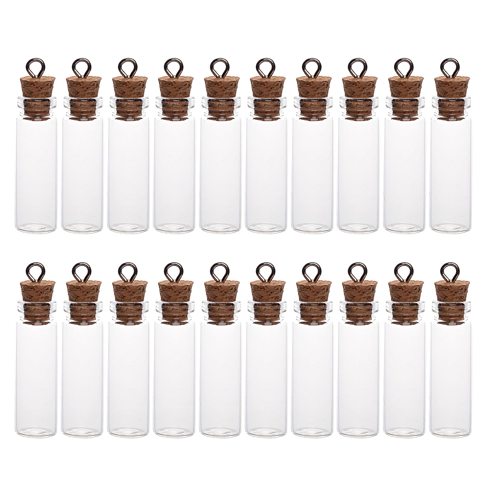 20 botellas de cristal transparente con corcho, mini botellas de cristal con corcho, botellas de poción en miniatura, botellas de ensayo