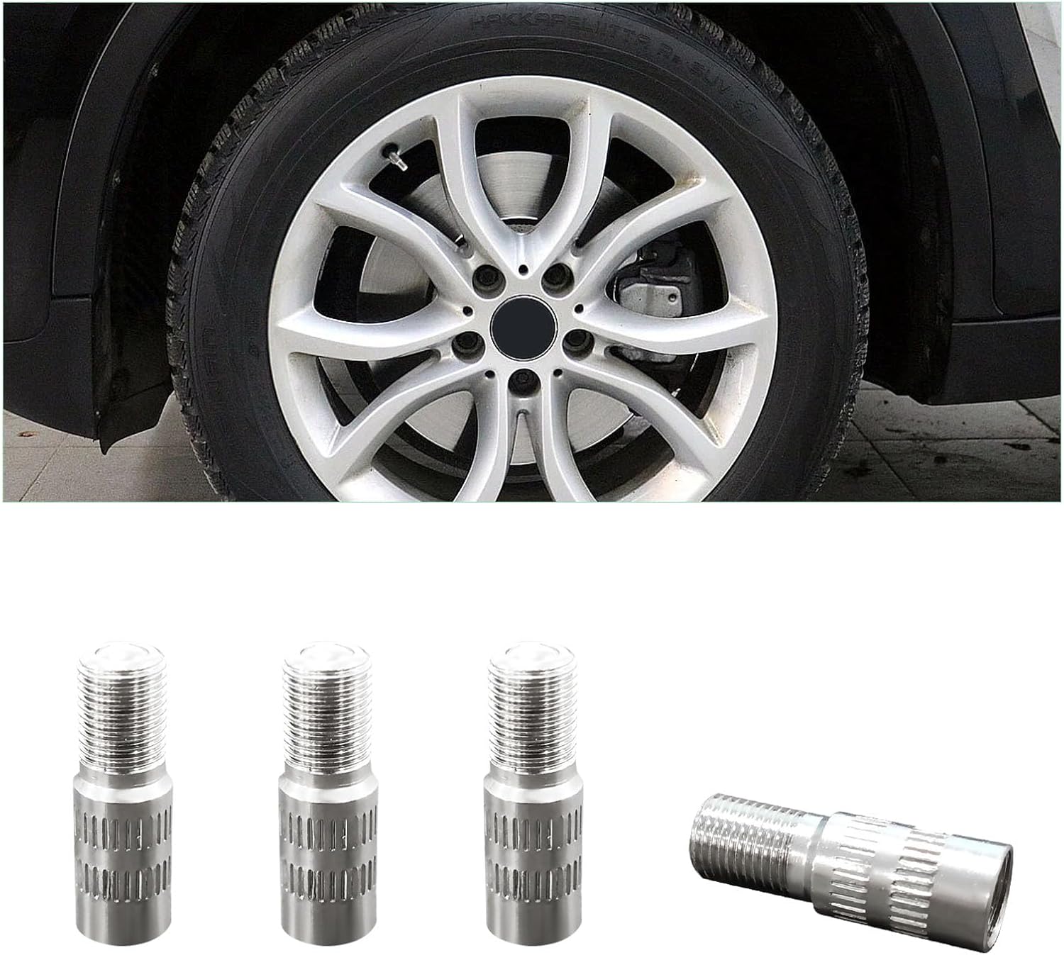 Augeny 4PCS 27mm Valve Cap Stem Extenders, Screwon Car