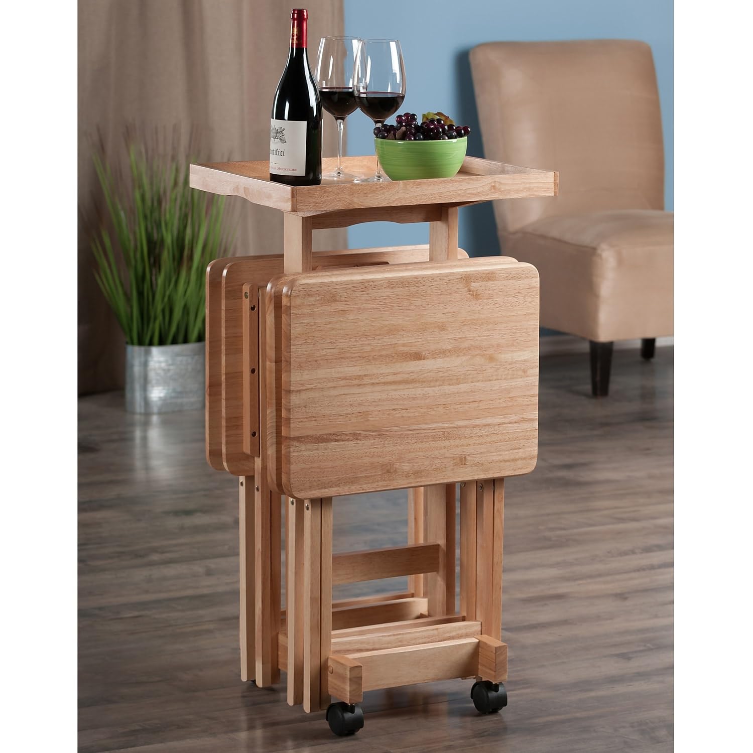 Amazon.com: Winsome Isabelle Set of 4 Foldable Snack Tables with