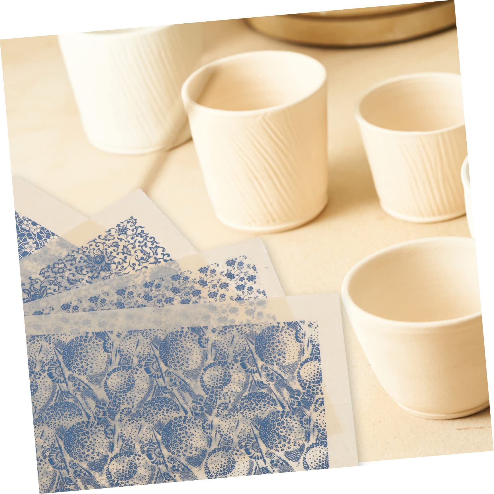 VILLCASE 20feuilles Papier De Transfert Décoratif Papier Décalcomanie Haute Température pour Bricolage sous-glaçure Découpe Facile Et Personnalisable