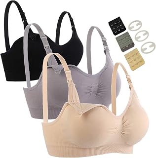 Seitop 3 Pack Seamless Nursing Bras - Soft, Supportive Breastfeeding Bras for Maternity & Postpartum
