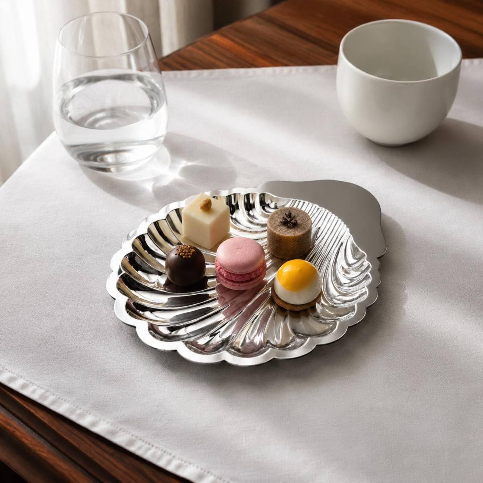 Piatto da Portata Ovale Vassoio Piatto Dessert Antipasti in Acciaio Inox Spesso Design Raffinato Cura Semplice Adatto a Ristoranti Presentazioni Tavola, Vassoio A Quattro Scomparti
