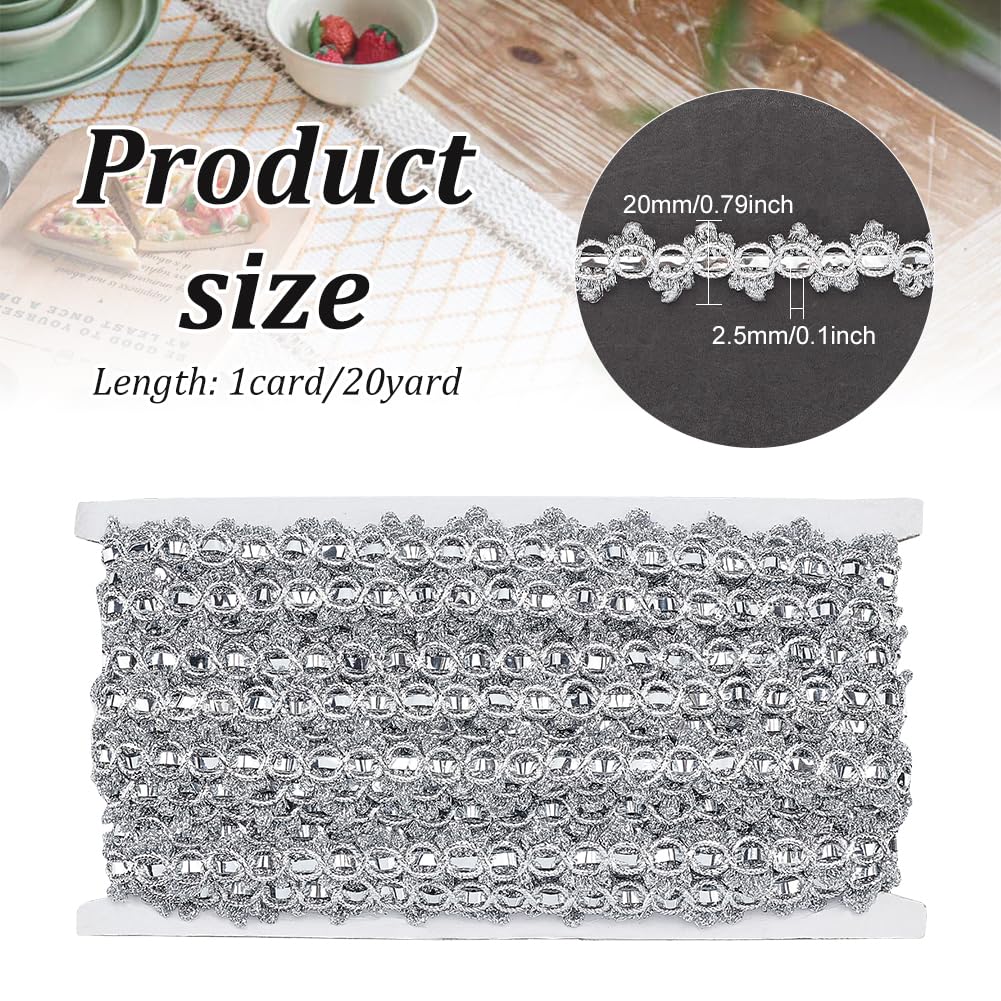 FINGERINSPIRE 10 Yard Sequin Tassel Trim - 2-1/4" Wide Silver Metallic Braid For Sewing & Decor