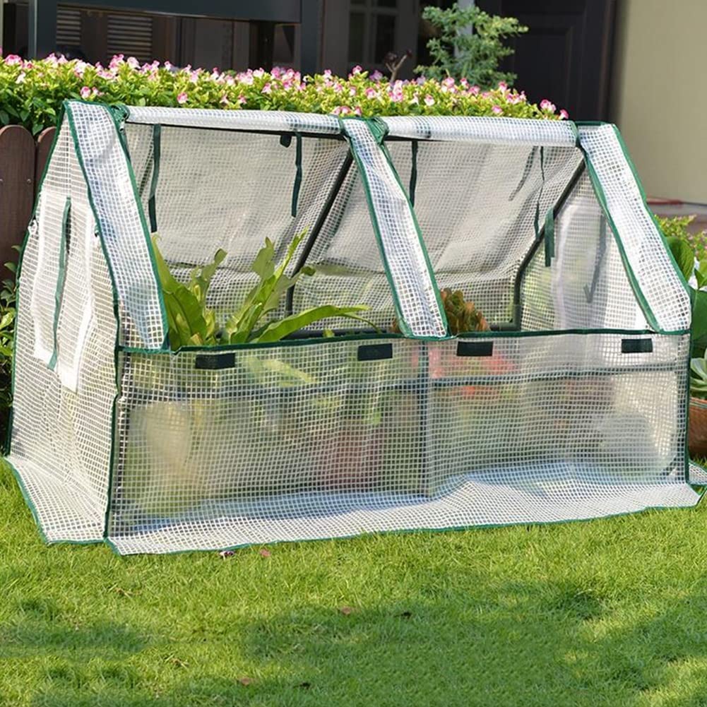 Invernadero de túnel, Cubierta de PE Reforzada Resistente Estructura de Acero Resistente Refugio de Flores de Plantas Tienda de Aislamiento de Frutas y Verduras al Aire Libre