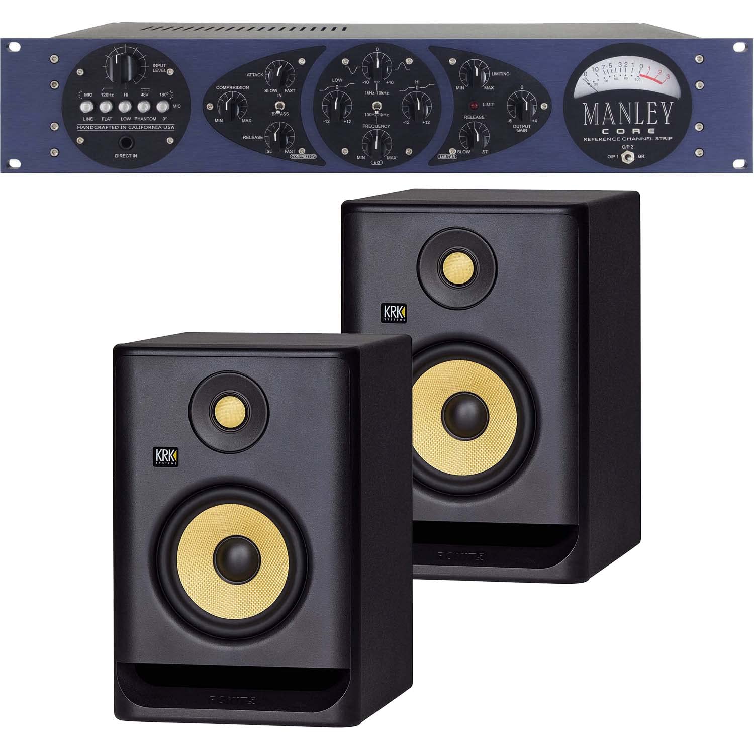 Manley CORE Reference Tube Channel Strip, (2) KRK RP5G4 Studio Monitor Bundle