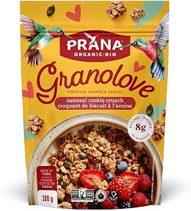 Prana Granolove |Oatmeal Cookie Crunch Organic Granola | Healthy Breakfast, Light on Sugar |Non-GMO, Vegan, Kosher | 300g