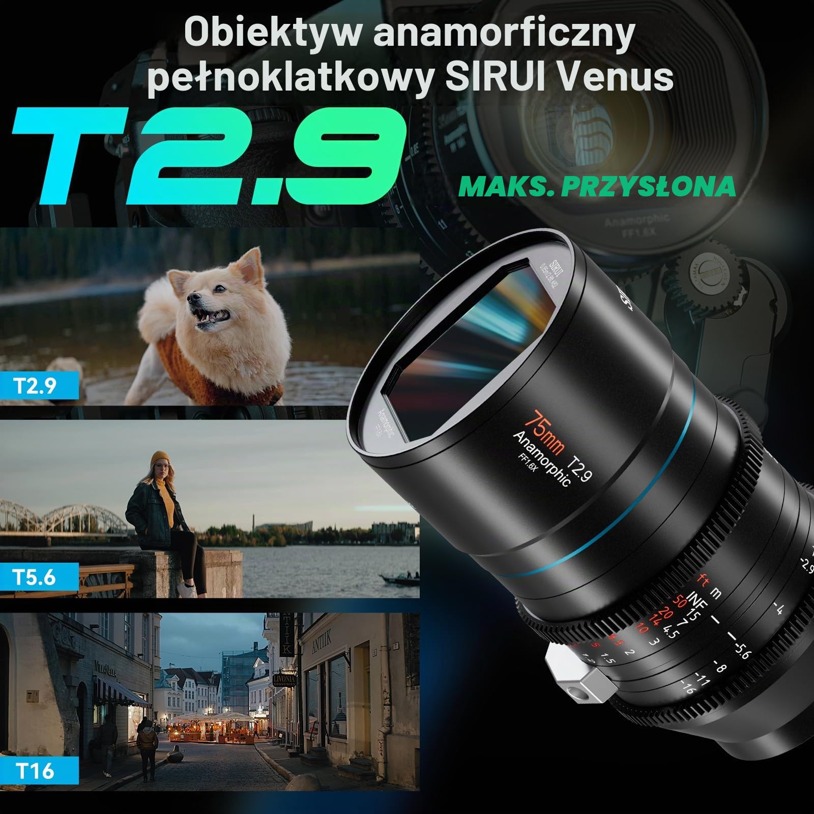 SIRUI 75 mm T2.9 1.6X anamorficzny pełnoklatkowy obiektyw Prime Lens Lenses (L-Mount)