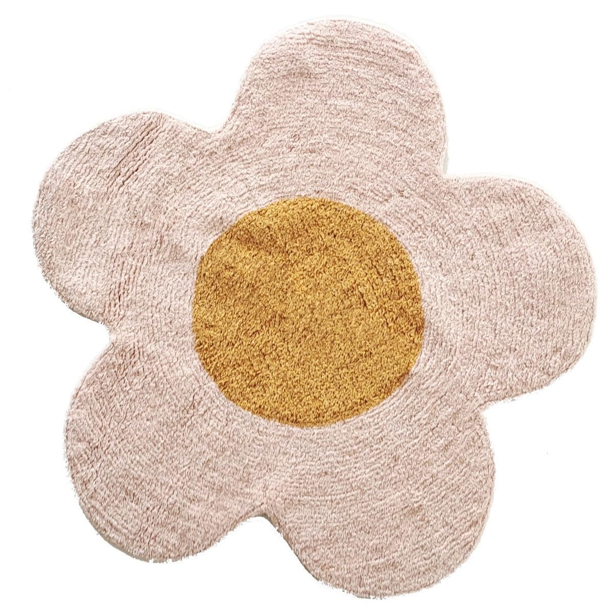Tapis marguerite enfant coton tufté 80x80cm déco chambre fille garçon