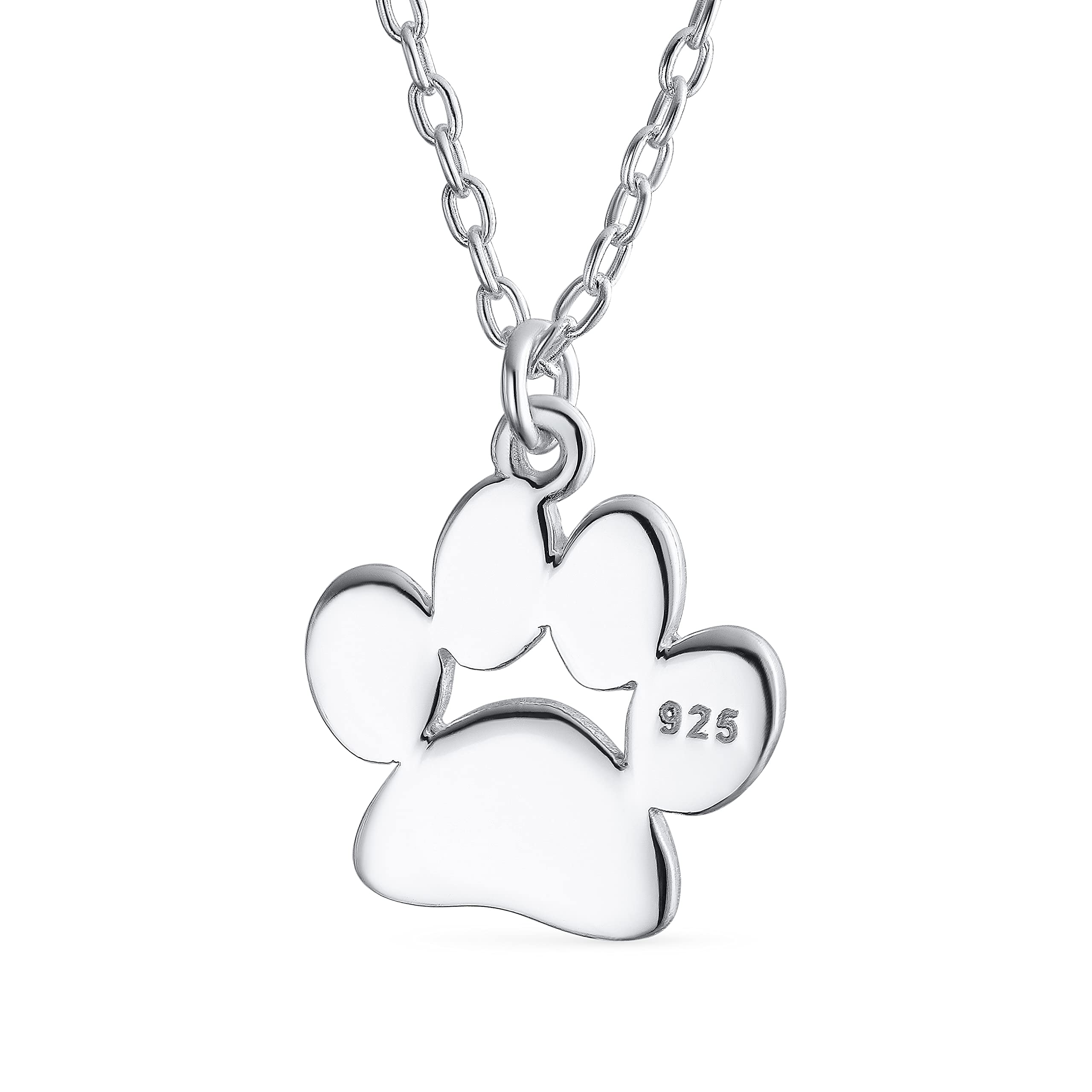 Personalizada Letra Inicial A-Z Delicado Perro Gato Mascota Gatito Cachorro Impresión De La Pata Collar Animal Joyería Para Mujer Adolescente Rosa Pulido Chapado En Oro Amarillo .925 Plata De Ley