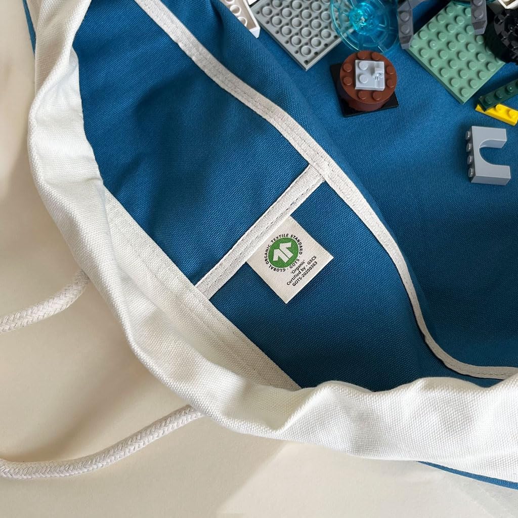 Swoop Bags - Durable Toy Storage Drawstring Bag - Ideal for Small Toys - Organizer and Play Mat - Cool Storage For Kids Rooms and Playrooms - BLUE