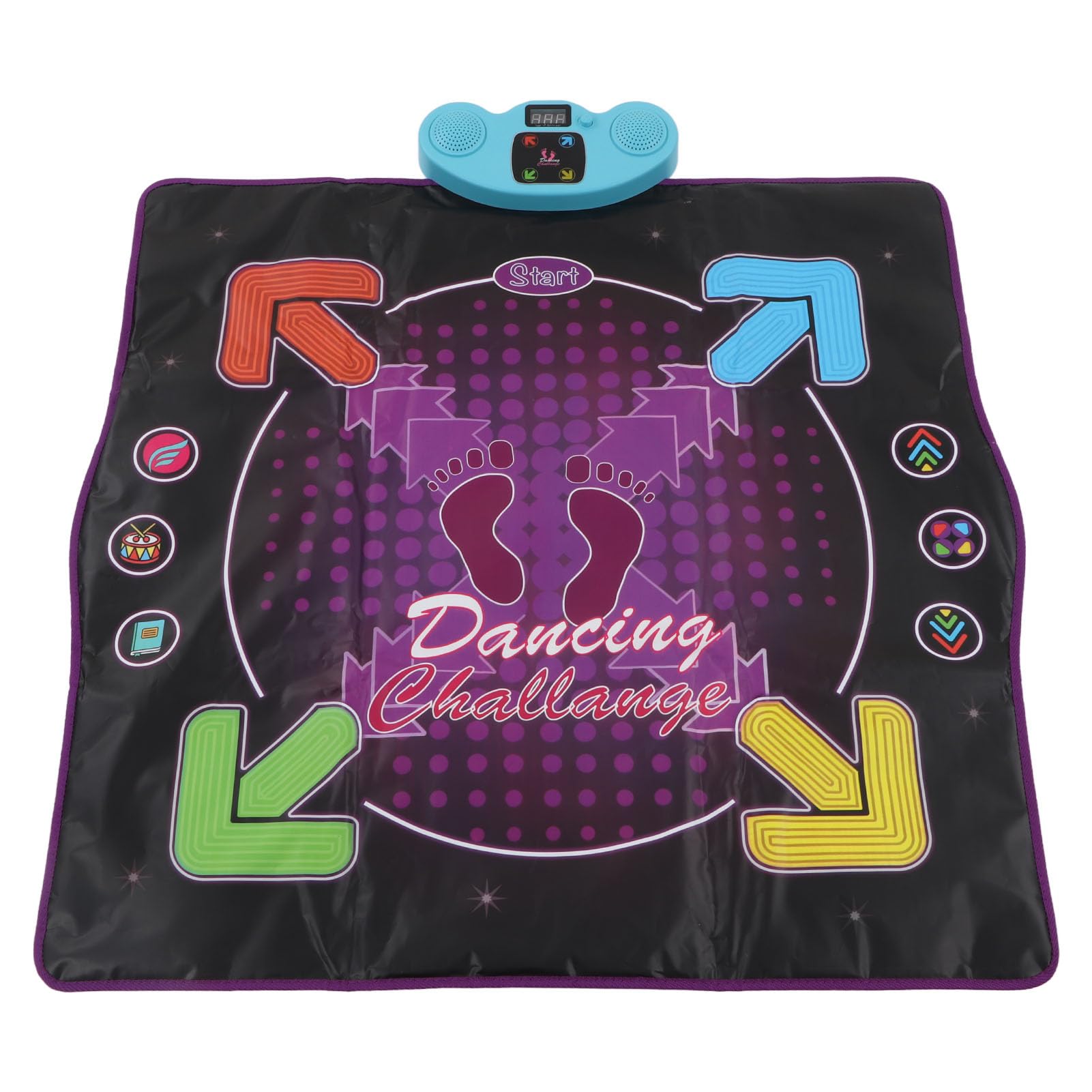 RiToEasysports Alfombra de baile para niños, 8 niveles de dificultad, 4 modos de juego, almohadilla electrónica, ajustable, integrada en música, baile, para niños y niñas (no se ilumina)