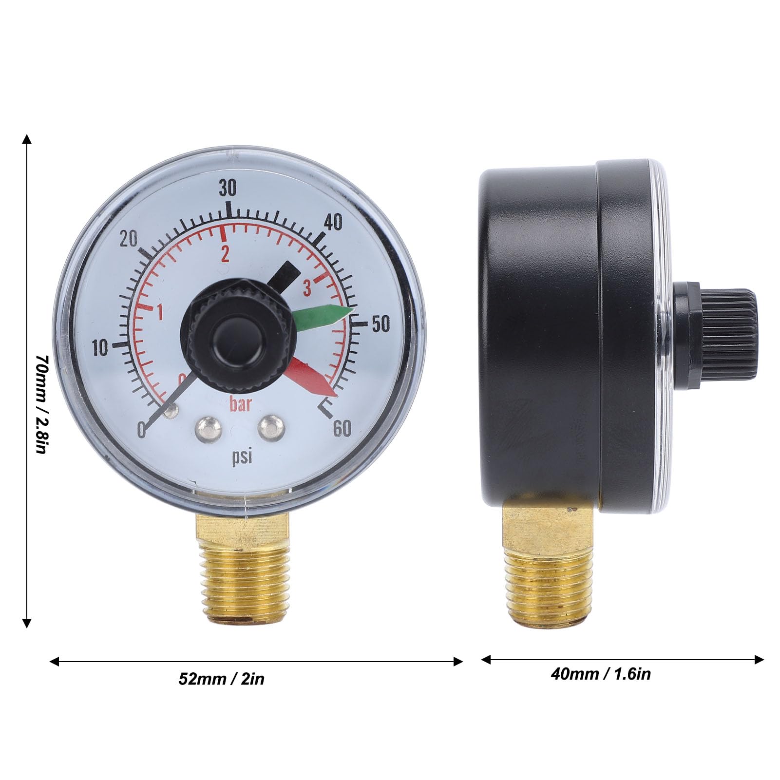 Boxed Pressure Gauge with Dial Male Thread DN8 for ECX271261 for Swimming Pool and SPA