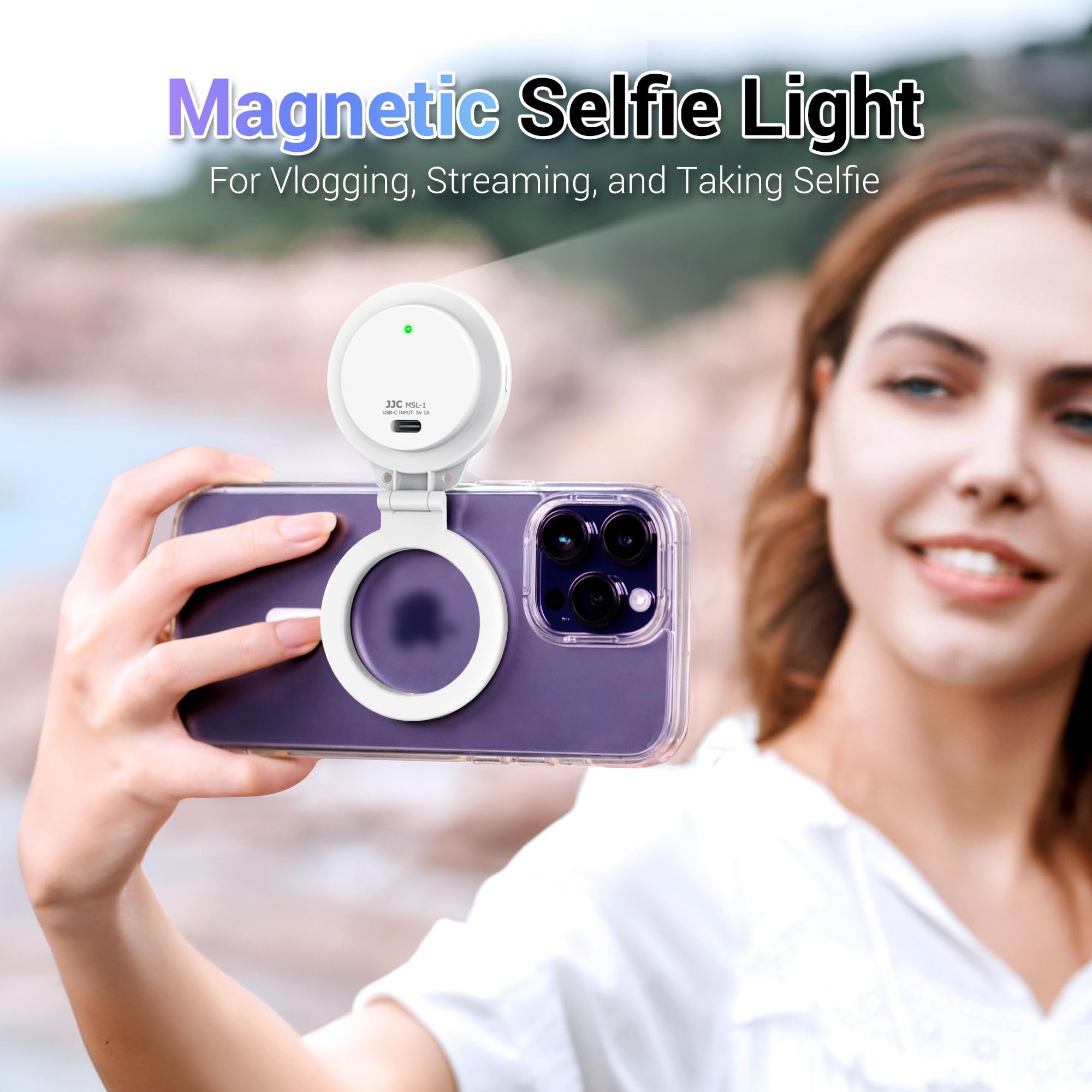 Luce magnetica per selfie per telefono, colore nero