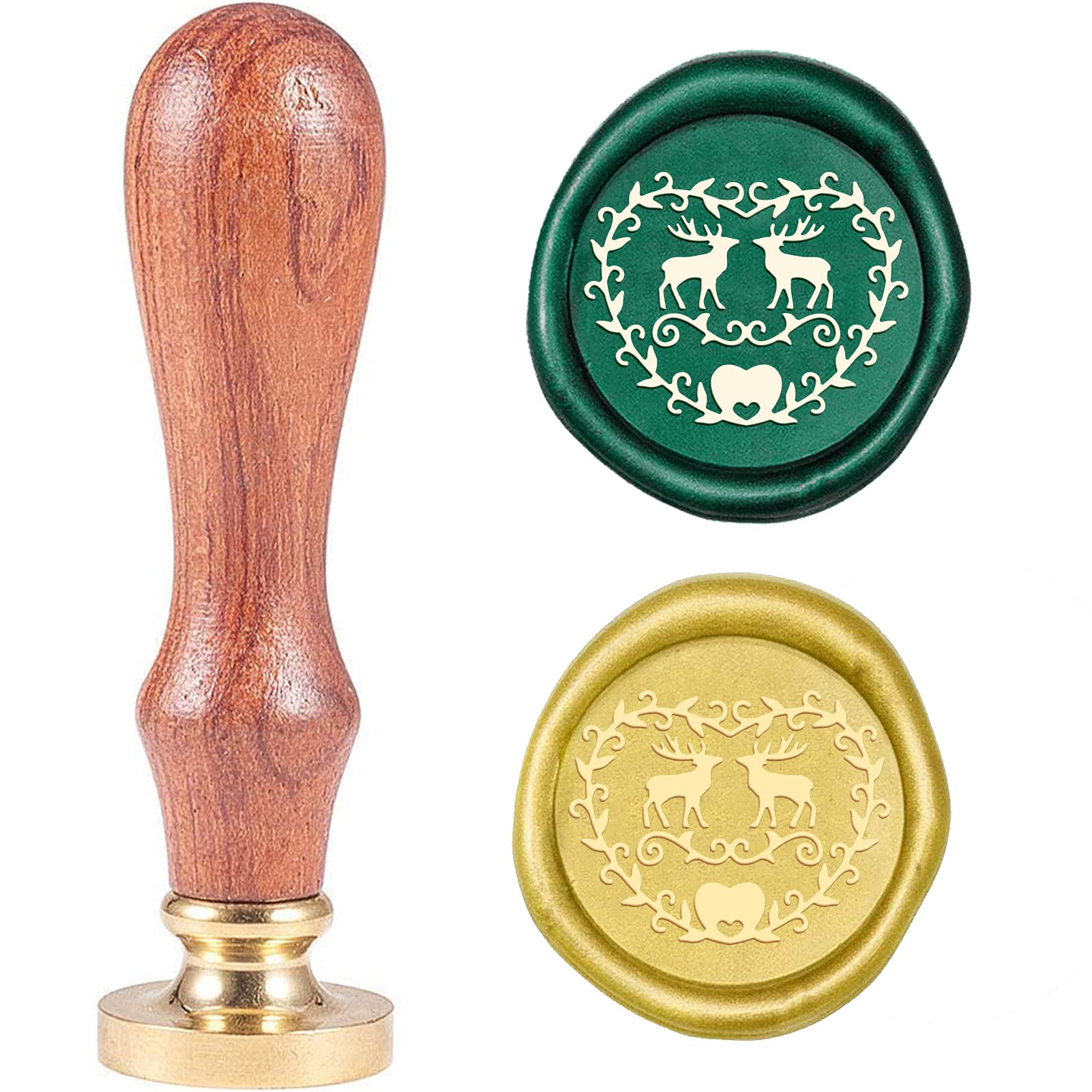 Craspire Timbre Sceau De Cire Noël – Elfe, Flocon De Neige & Père Noël 30 Mm En Laiton Amovible Avec Manche Bois – Parfait Pour Invitations Et Cadeaux Festifs