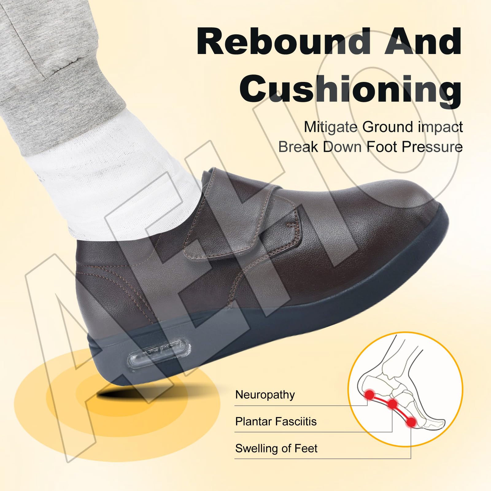 AEHO Scarpe Uomo per Diabetici Scarpe Uomo Pianta Larga Scarpe Sportive Ortopedici Slip-on da Donna in Pelle Impermeabile Donna Scarpe Scarpe Ortopediche da Donna
