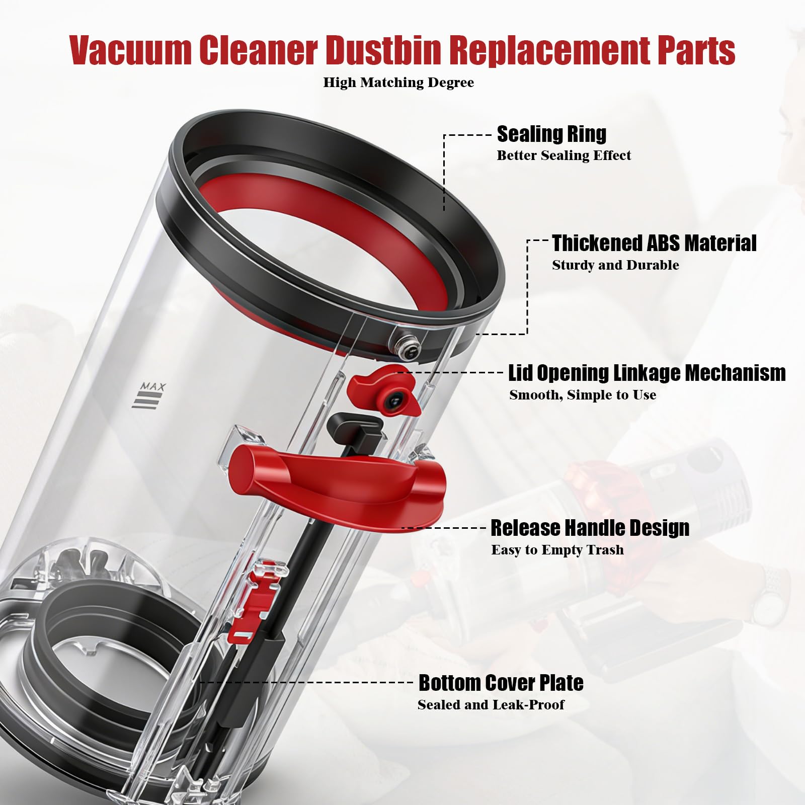 Contenitore Serbatoio Compatibile con Dyson V11 V15 SV14 SV15 SV17 SV22 SV28 Polvere Raccogli Filtri Filtro Rifiuti Accessori, Contenitore Polvere di Ricambio, Contenitore Aspirapolvere