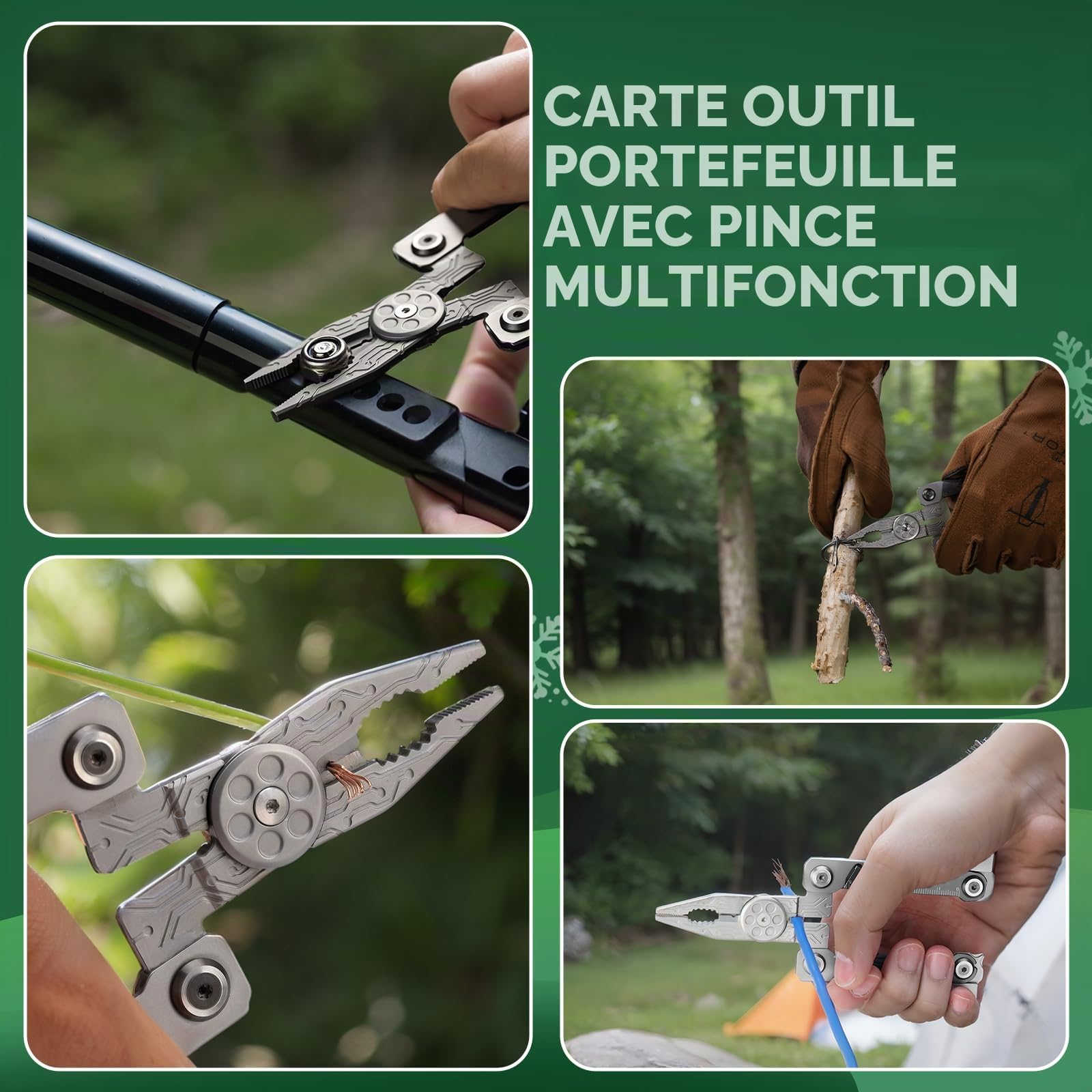 NexTool E30 Multitool Pliable Multi-Outils pour Cartes de Crédit 20 en 1 En Acier Inoxydable avec Pinces, Couteau, Décapsuleur, Clé Hexagonale, Compacte et Règle, Outils EDC pour Homme