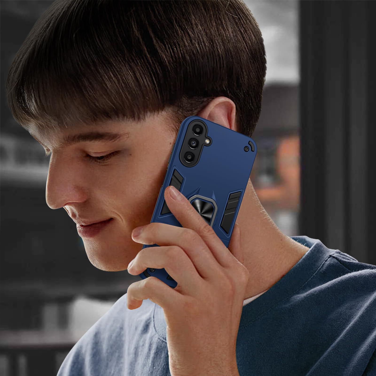 Funda para CMF Phone 2 Pro, Carcasa Antigolpes con Soporte anular metálico, Case Protectora de Grado Militar, Negro — view 1050