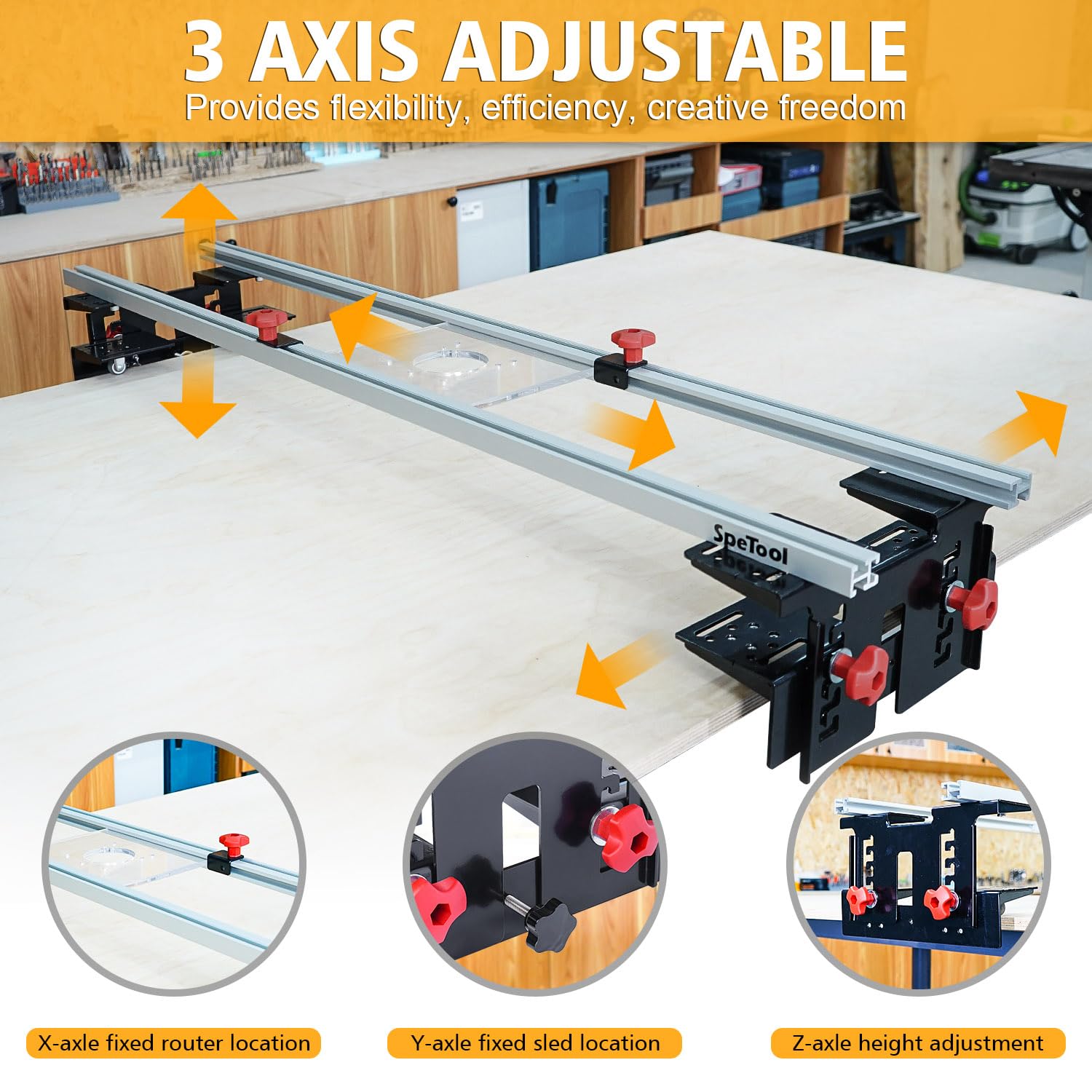 Woodpeckers Spline Jig voor frees- en cirkelzaagtafel