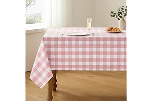 Pink Buffalo Plaid Tablecloth Rectangle Washable 60Wx84L inch