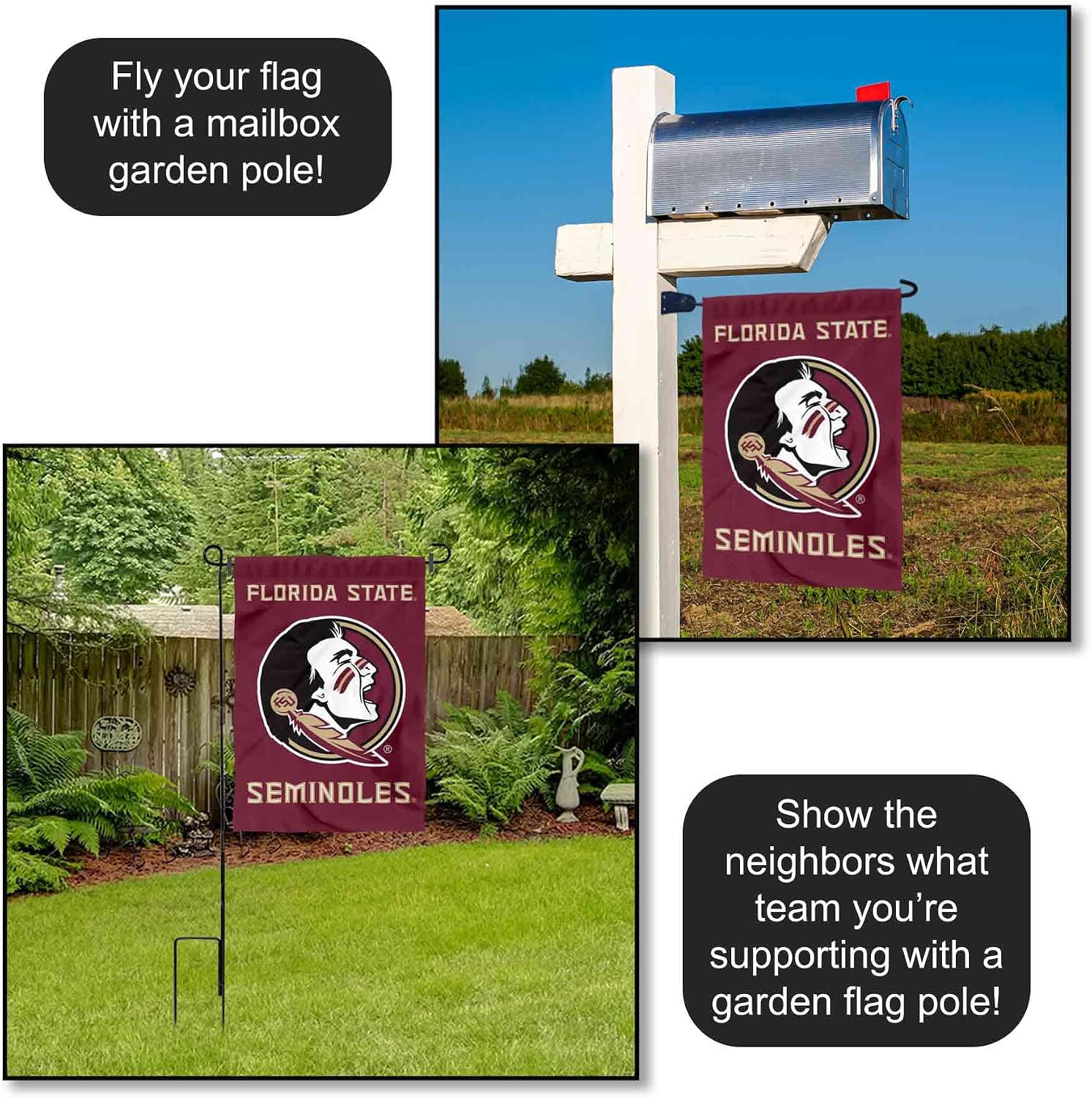 College Flags & Banners Co. Florida State FSU Noles Garden Flag
