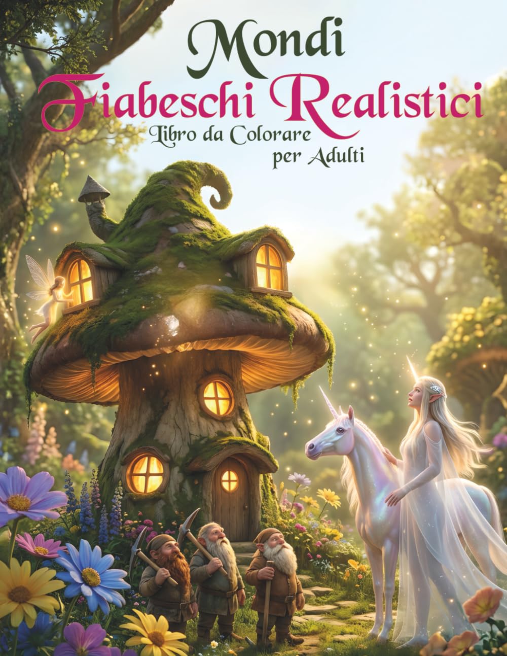 Mondi fiabeschi realistici-Libro da Colorare per Adulti: Libro da colorare 3D con animali magici, fate e unicorni – il regalo perfetto per gli amanti ... per il relax e per alleviare lo stress.
