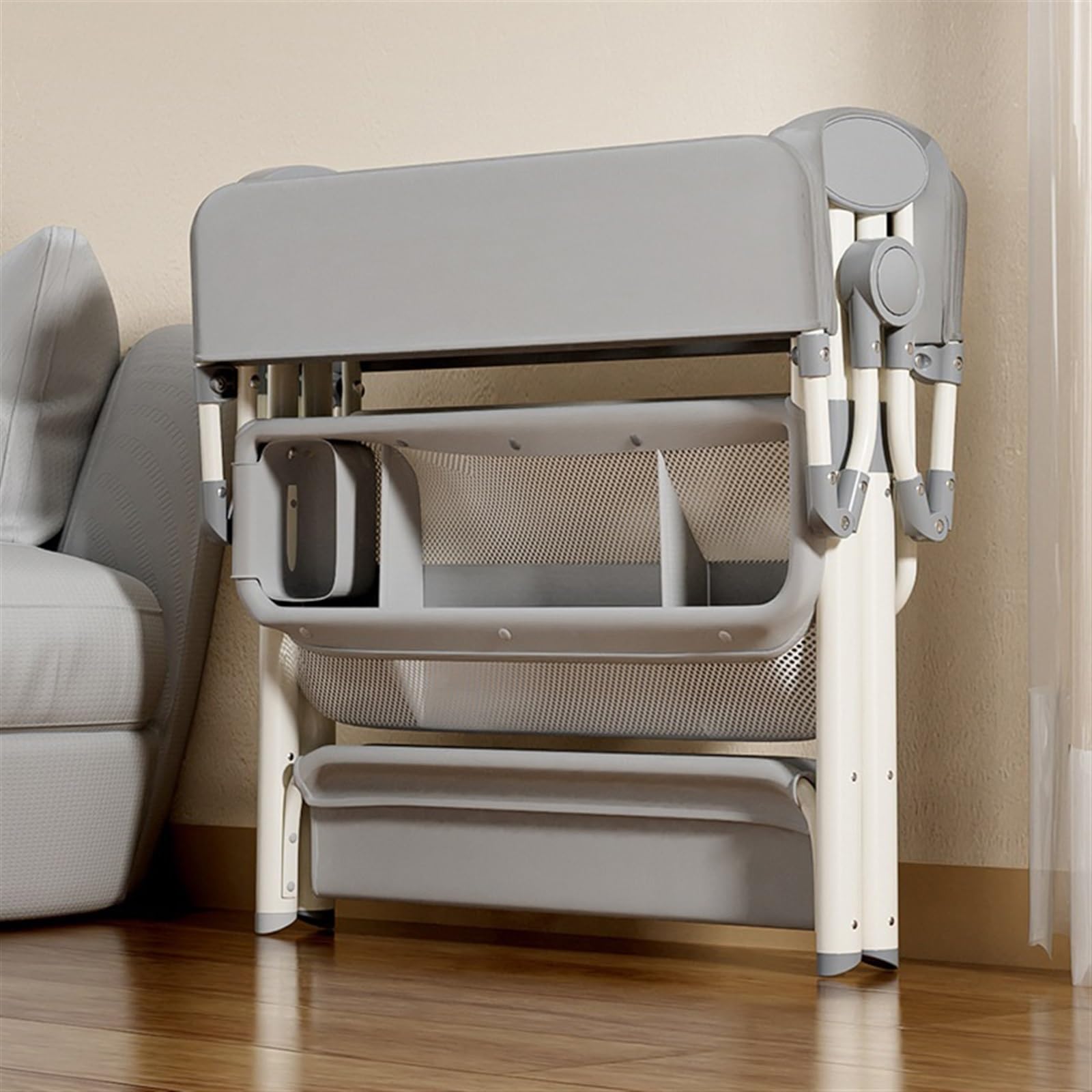 Przewijak Przewijak Dla Niemowląt, Stół Do Pielęgnacji Niemowląt, Przewijak Do Pieluszek, Zdejmowany Stojak Do Kąpieli Noworodka, Łóżeczko, Zdejmowany Organizer Do Pokoju,Gris