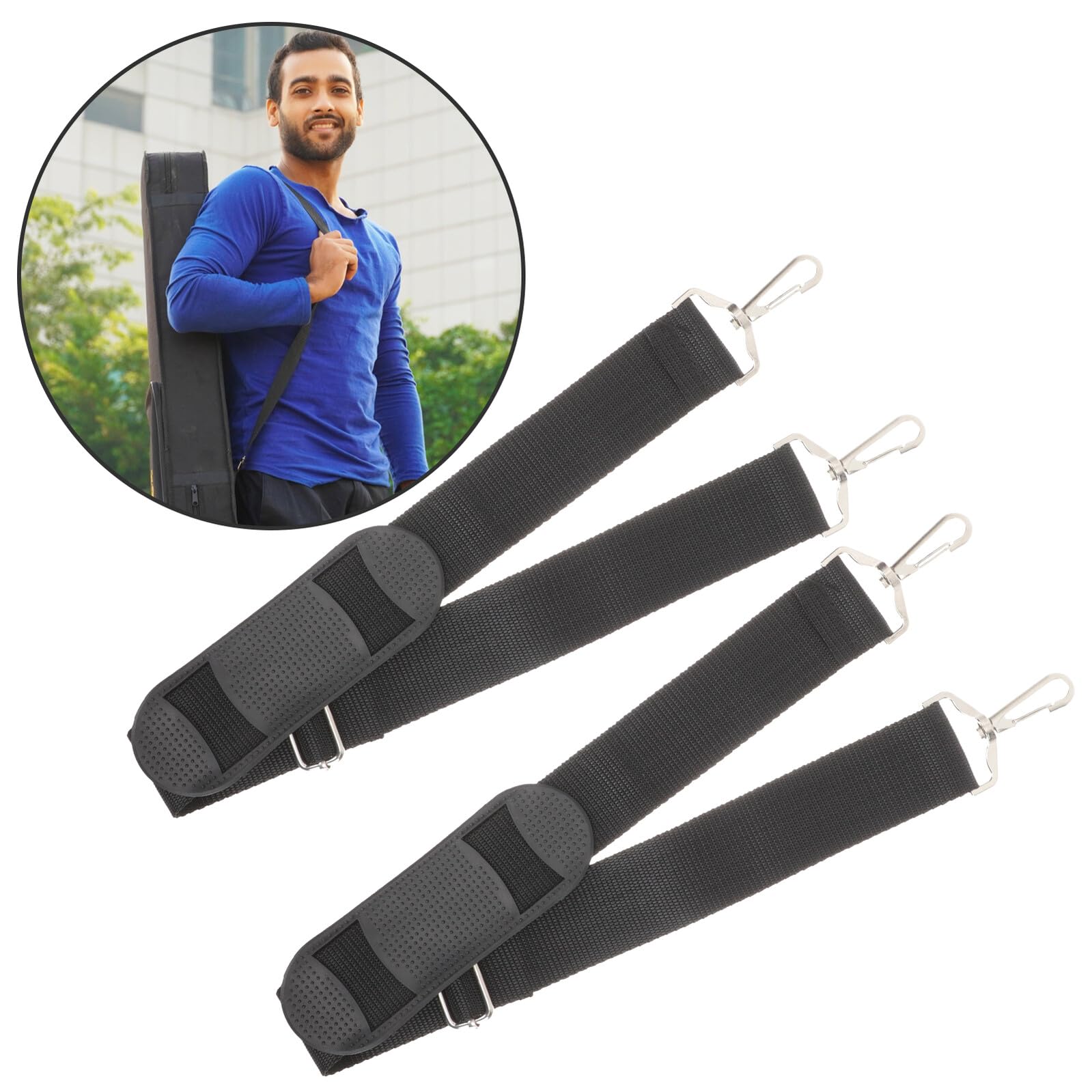Alasum Cinghie Imbottite Spallacci Comodi 2 Pezzi Set per Custodia Violino in Canvas Nero per Performance all Aperto