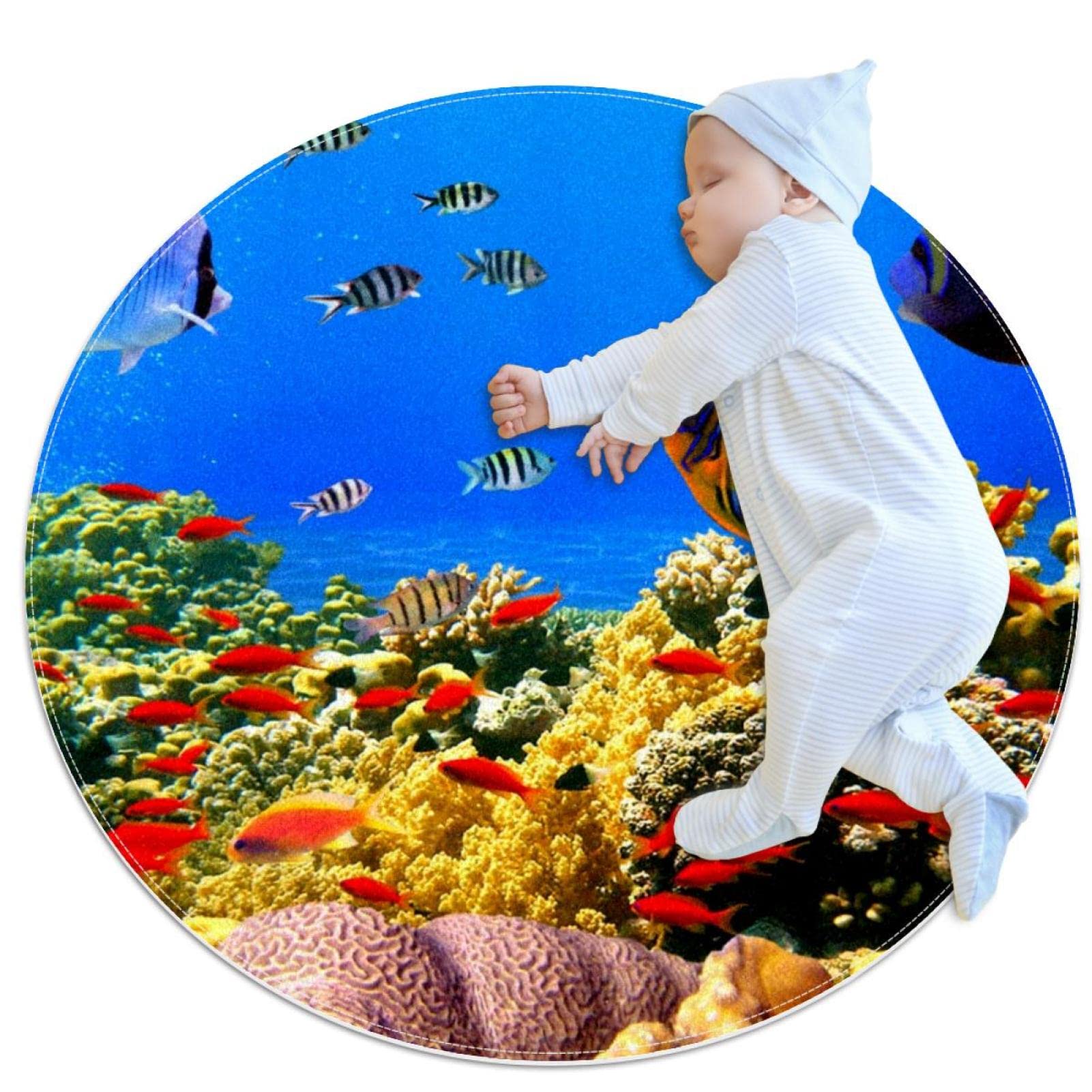 Tapis de salle de bain antidérapant fini les glissades motif poissons 3D