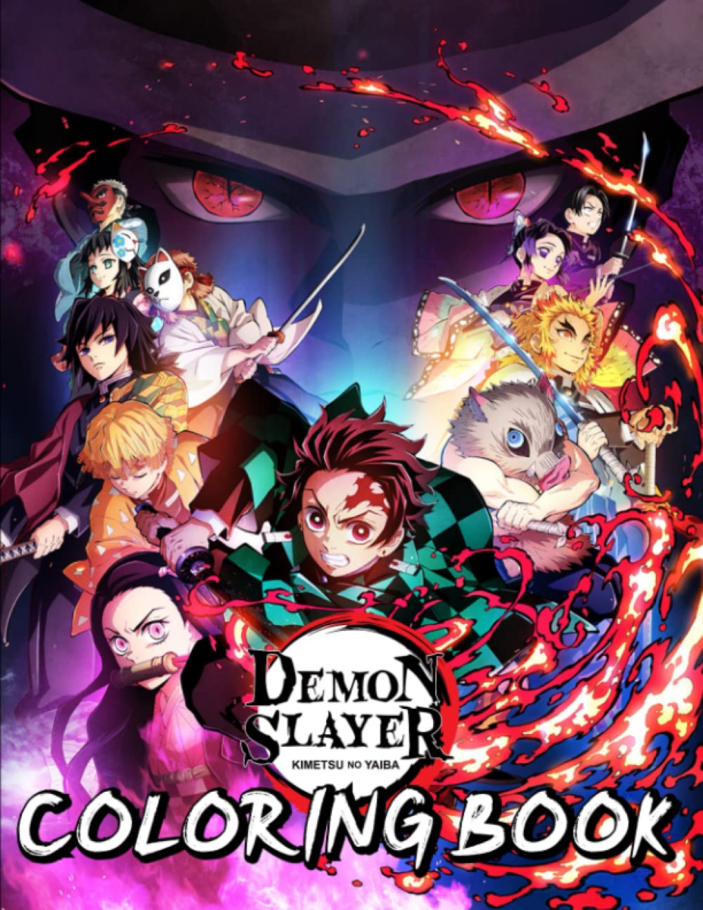 Demon Slayer Coloring Book Anime Colouring Book With 100 Pages ...